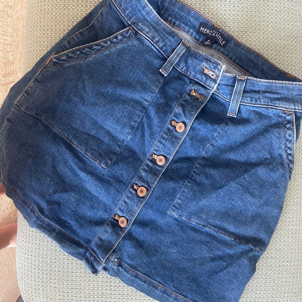 Jcrew Denim Button-Front Skirt